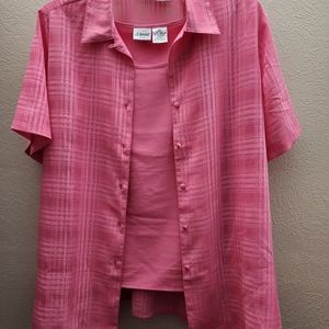 Liz Baker Woman, Tank with Sheer Shirt 18W